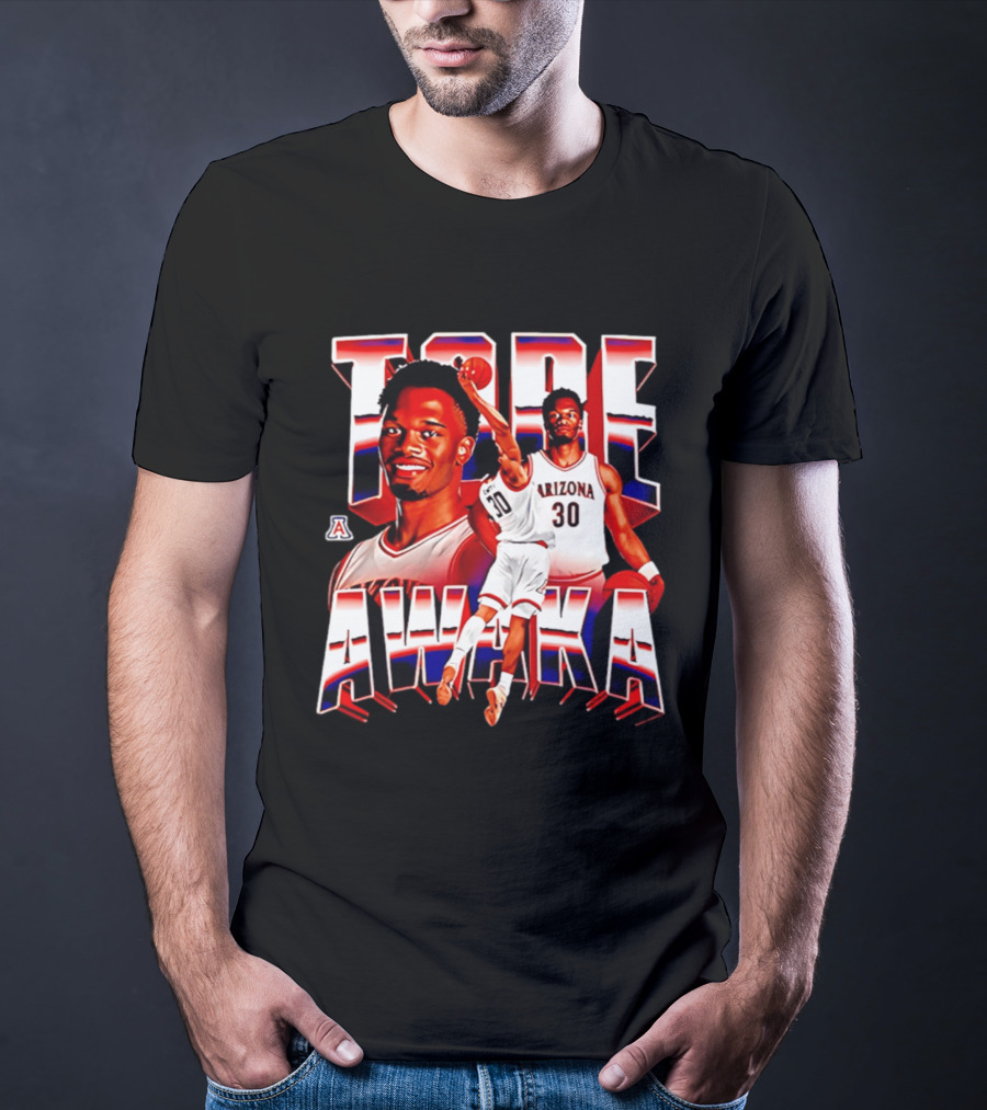 Tobe Awaka Arizona Wildcats Basketball 30 NCAA Player Collage T-Shirt