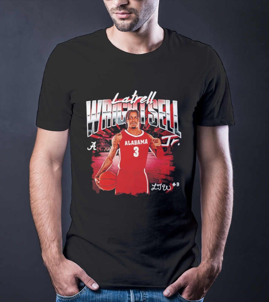 Latrell Wrightsell Jr Alabama Basketball 3 NCAA '26 Alabama T-Shirt