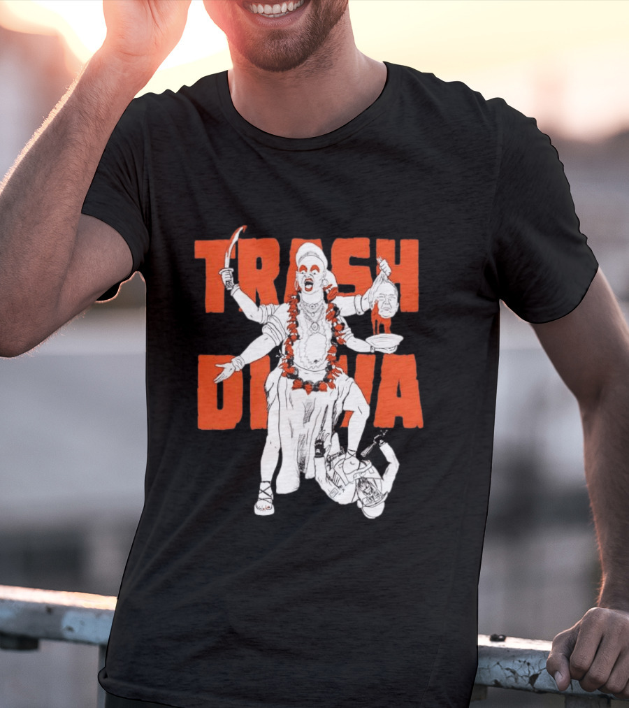Trash Diva Multi Armed Figure With Head And Sword T-Shirt