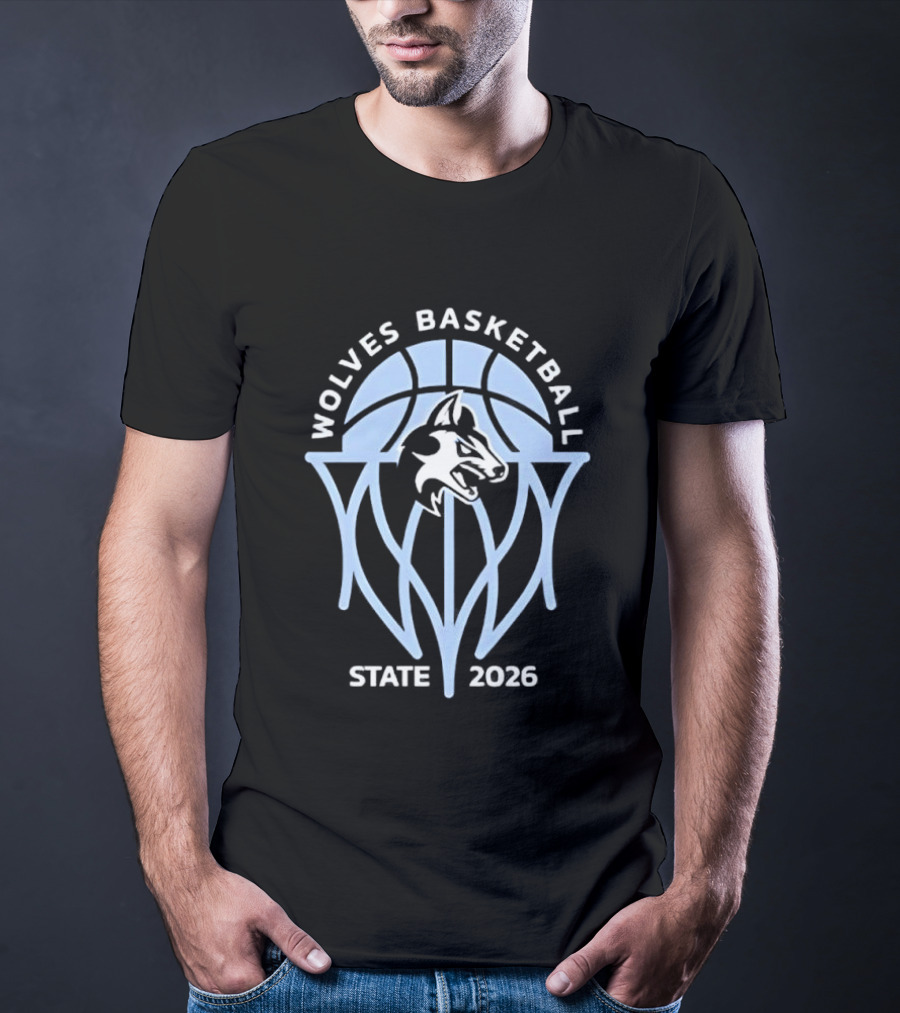 Wolves Basketball State 2026 Wolf T-Shirt