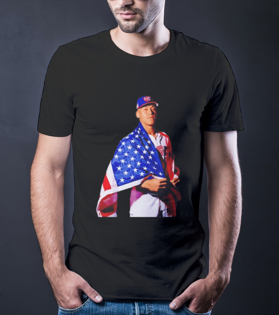 Aaron Judge Captain Team USA Baseball American Flag T-Shirt