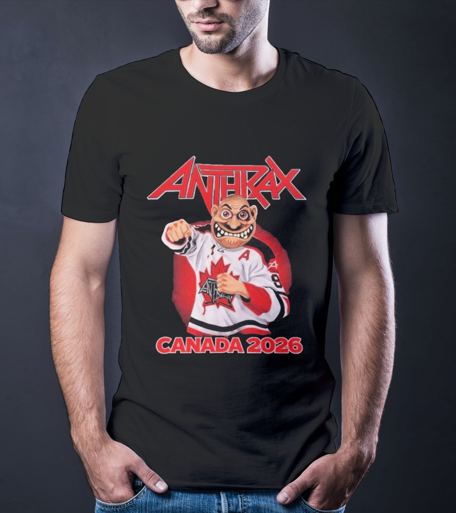 Anthrax Canada 2026 Tour No Man Hockey Player Elbows Up T-Shirt