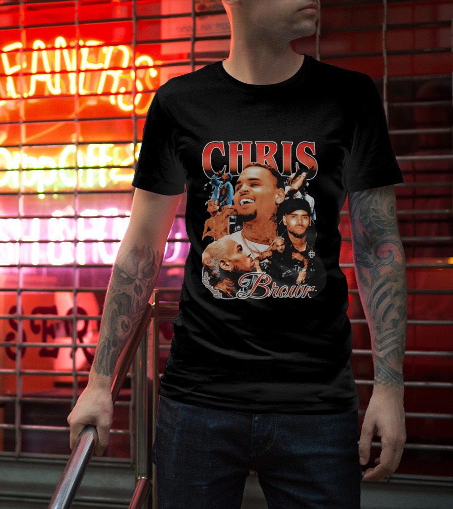 Chris Brown Iconic R&B Singer Collage T-Shirt