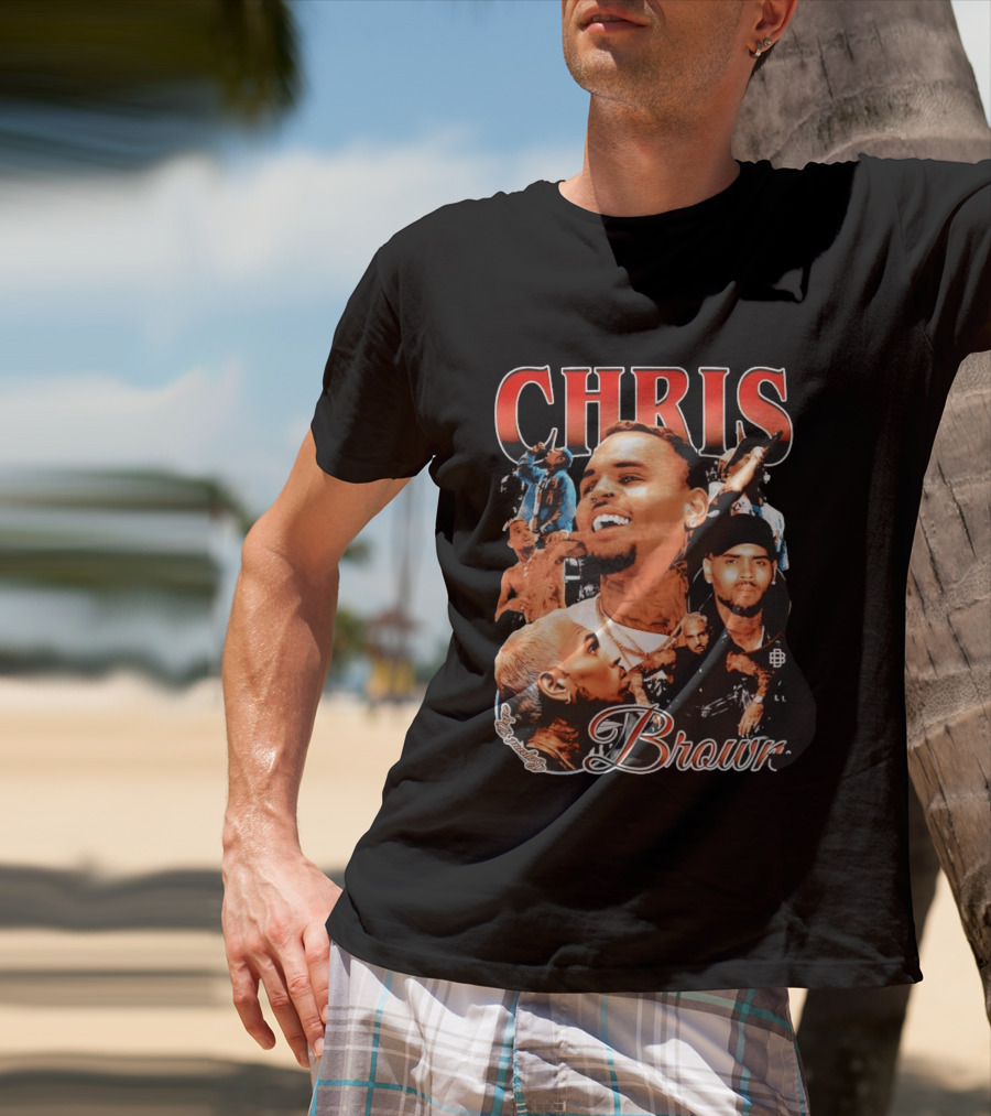 Chris Brown Iconic R&B Singer Collage T-Shirt