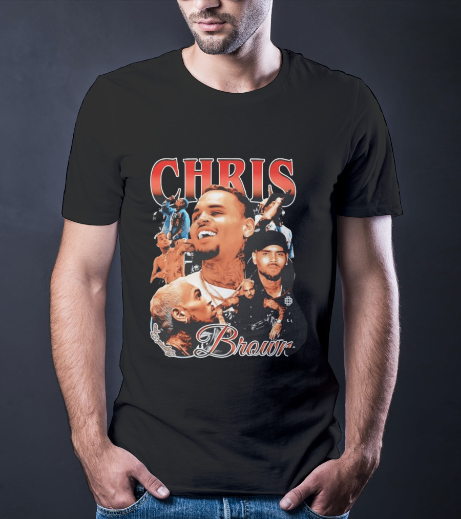 Chris Brown Iconic R&B Singer Collage T-Shirt