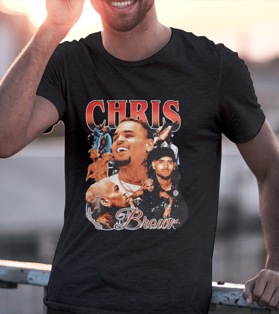 Chris Brown Iconic R&B Singer Collage T-Shirt