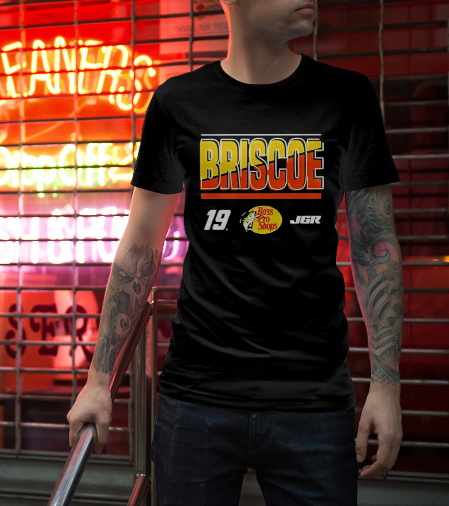 BRISCOE 19 Bass Pro Shops 2025 Cup Series Racing Fan Gear T-Shirt