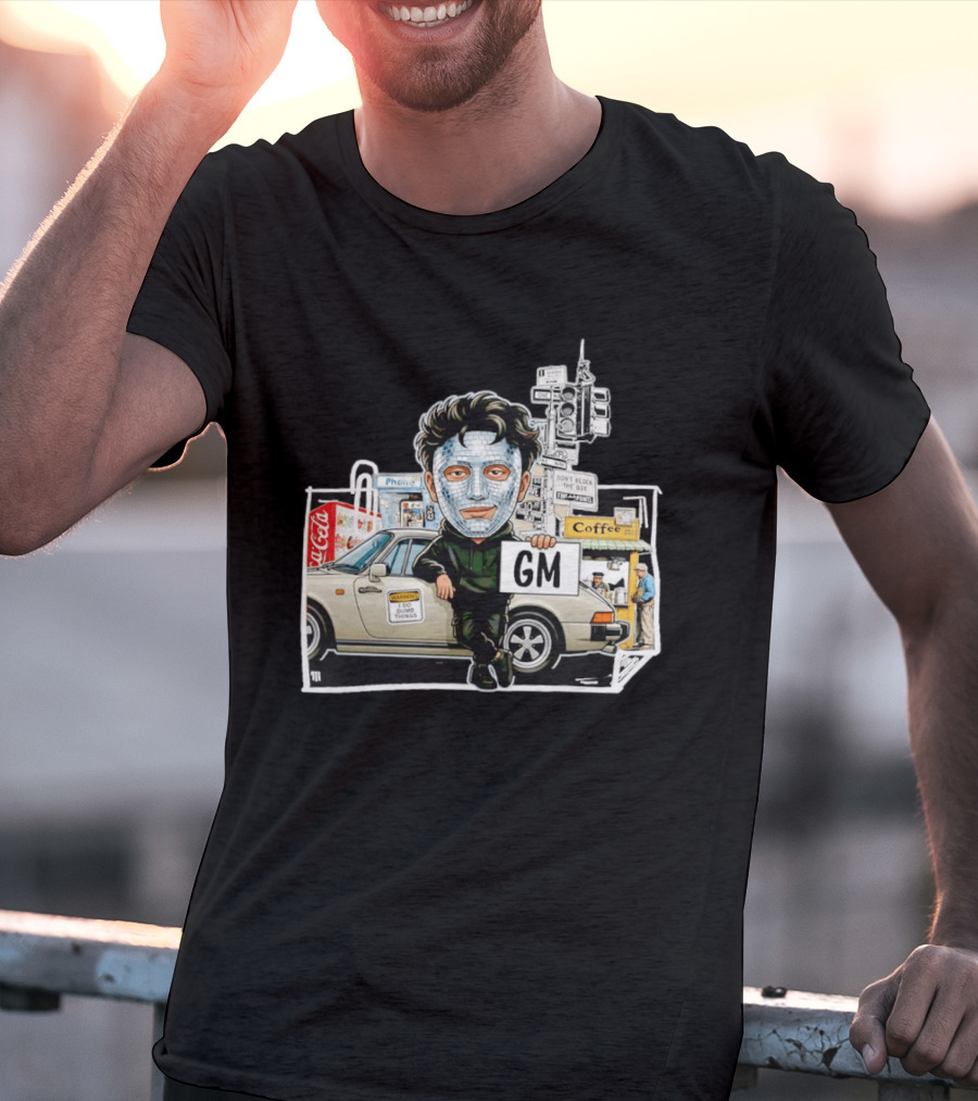 Don't Block The Box Warning I Do Dumb Things Traffic Signal Masked T-Shirt