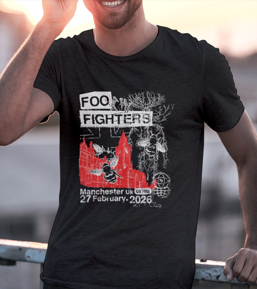 Foo Fighters Manchester UK 27 February 2026 Surprise Show O2 Ritz Bee T-Shirt