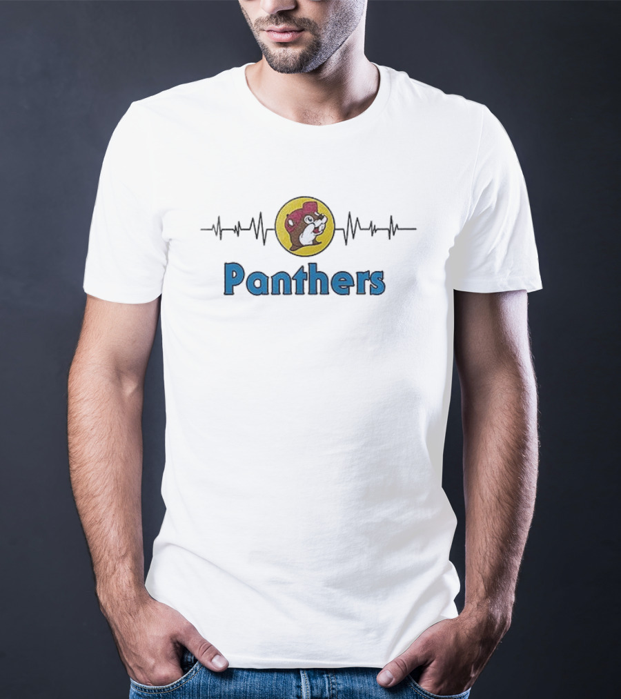 Panthers Buc Ee's Beavers Heartbeat Collaboration T-Shirt