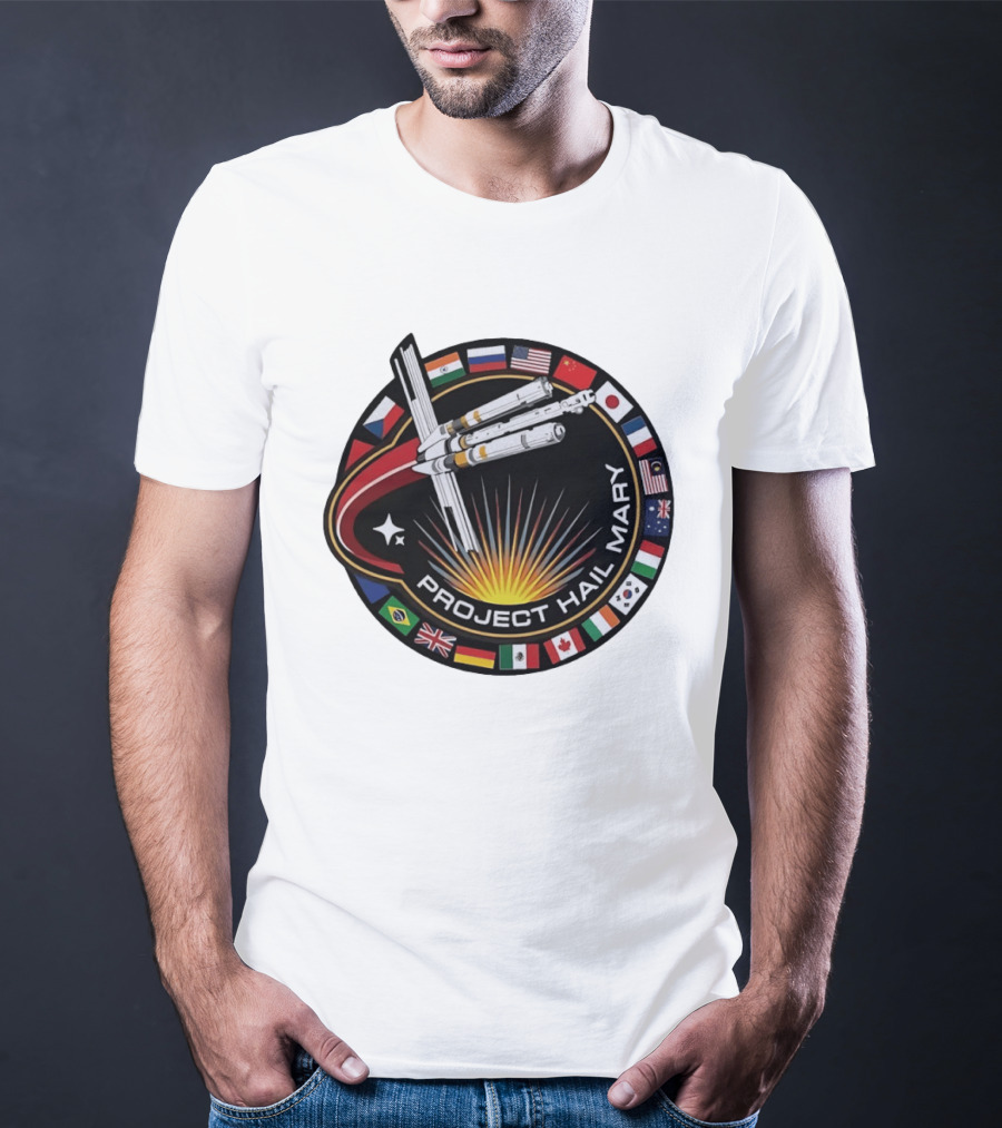 Project Hail Mary Mission Patch International Flags T-Shirt