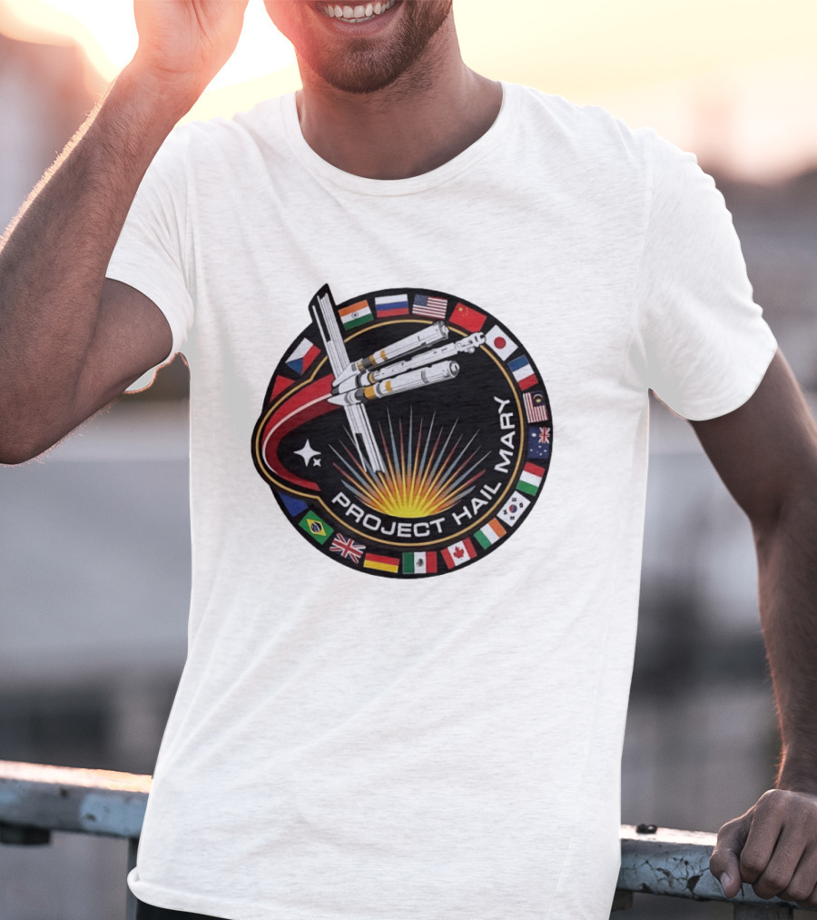 Project Hail Mary Mission Patch International Flags T-Shirt