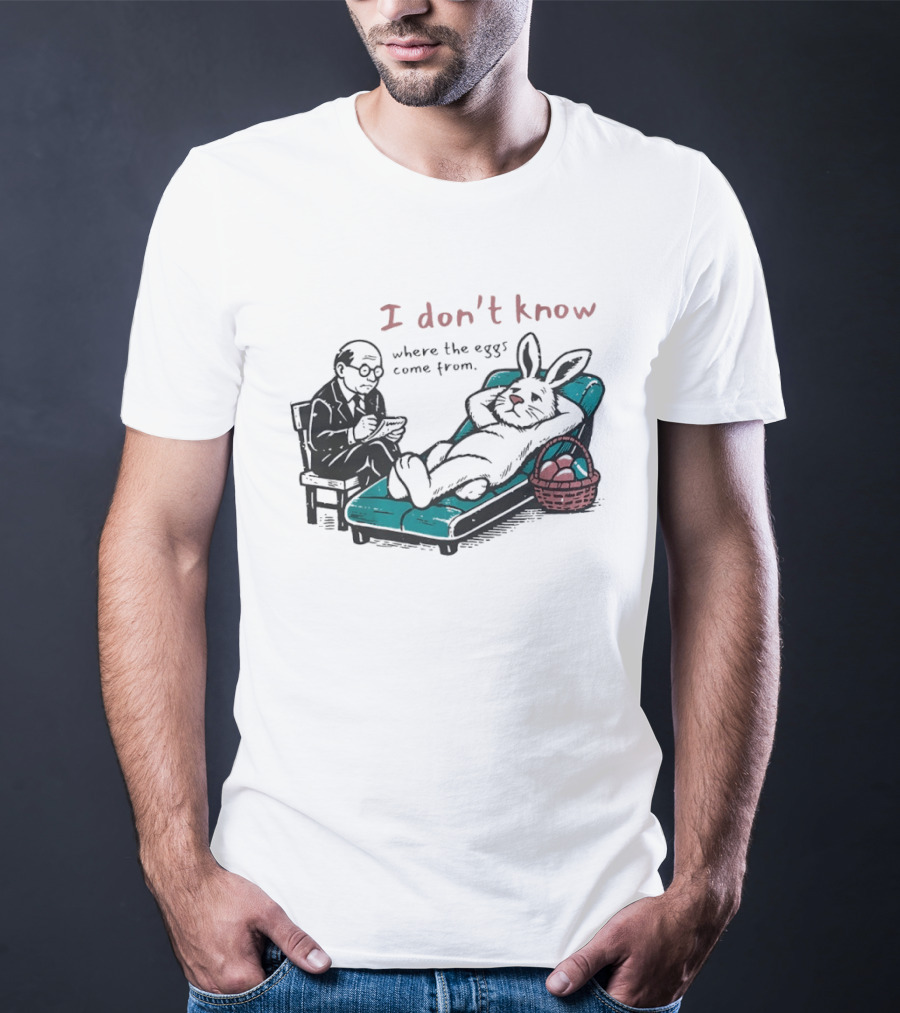 I Don't Know Where The Eggs Come From Old Man And Bunny T-Shirt