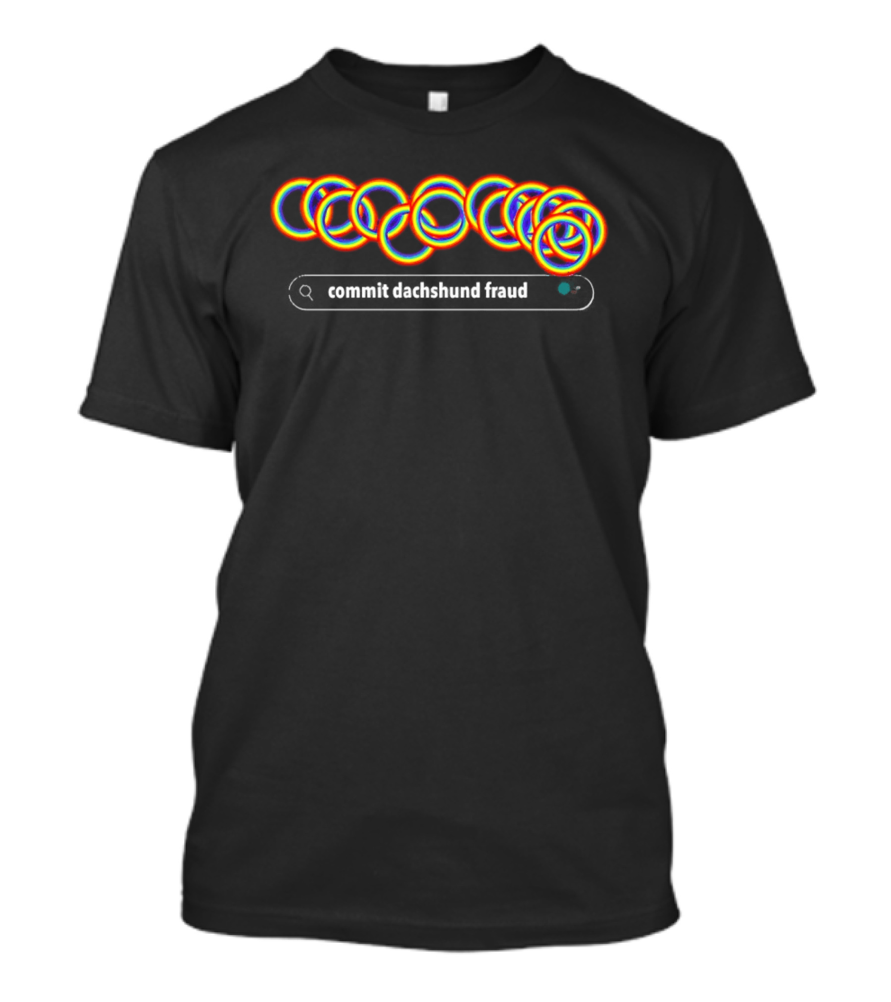 Commit Dachshund Fraud Colorful Rings T-Shirt