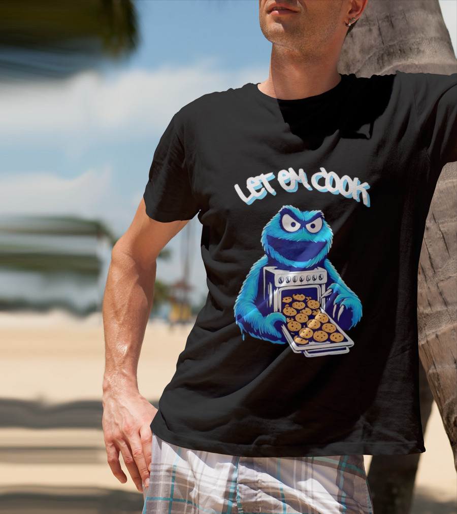 Cookie Monster Let Em Cook Oven Cookies T-Shirt