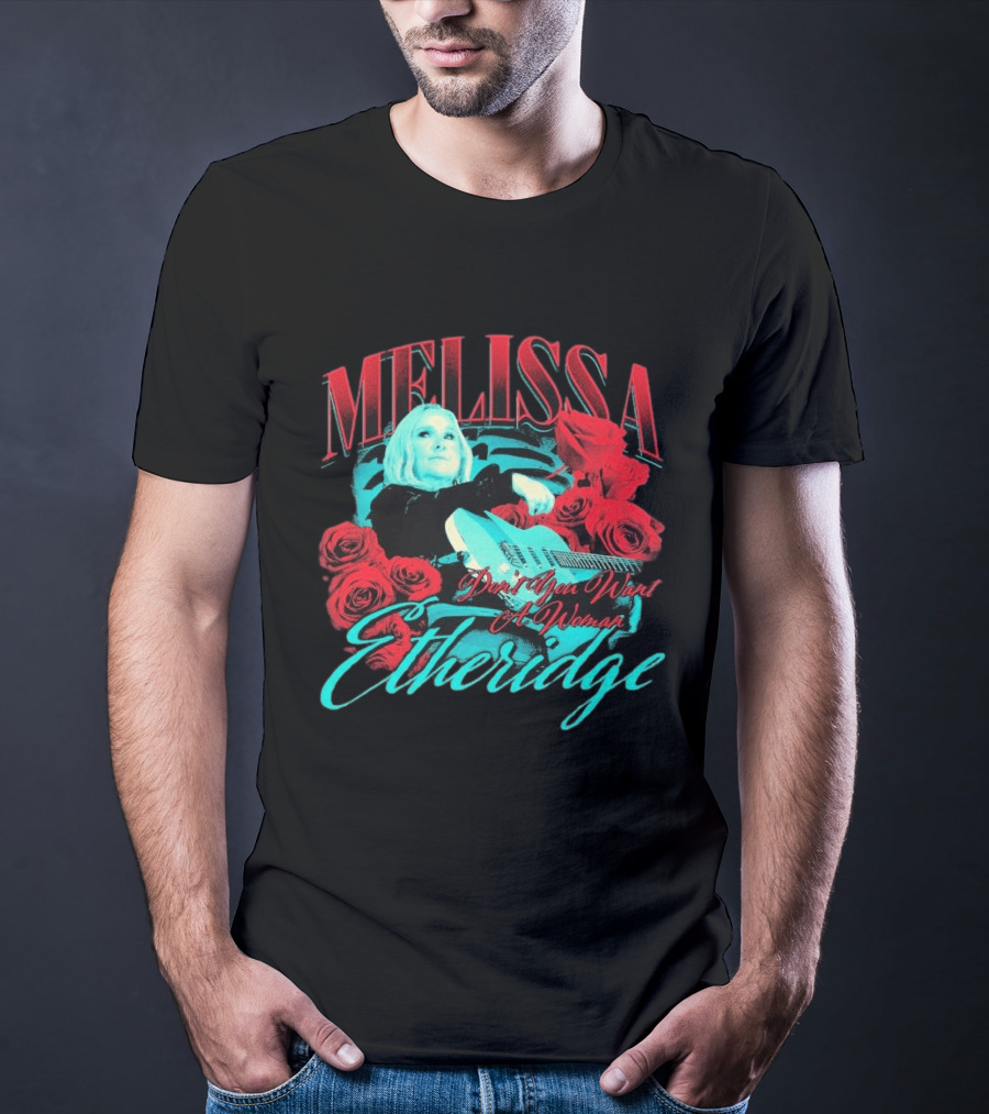 Melissa Etheridge Don't You Want A Woman Red Roses Guitar T-Shirt