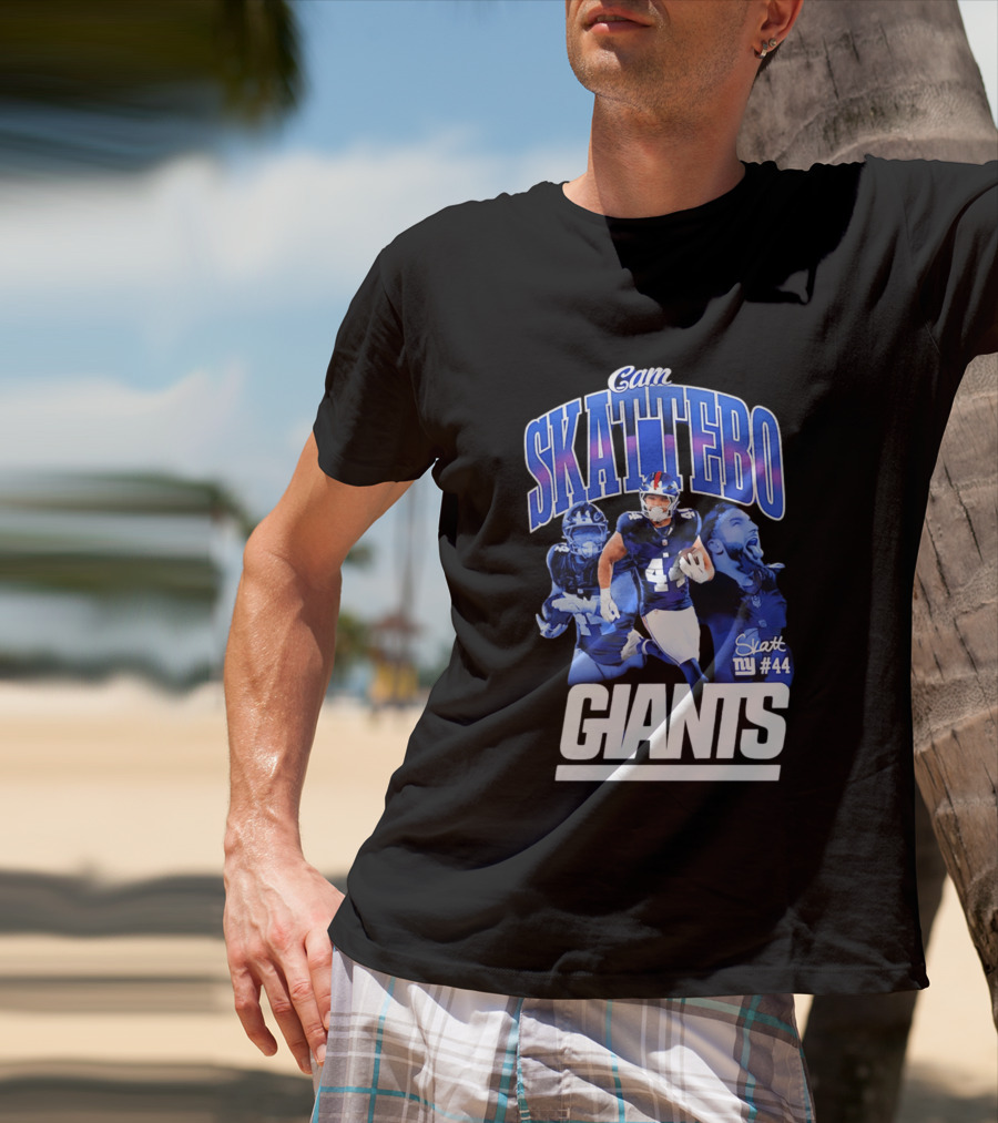 Cam Skattebo Giants #44 Triple Pic T-Shirt