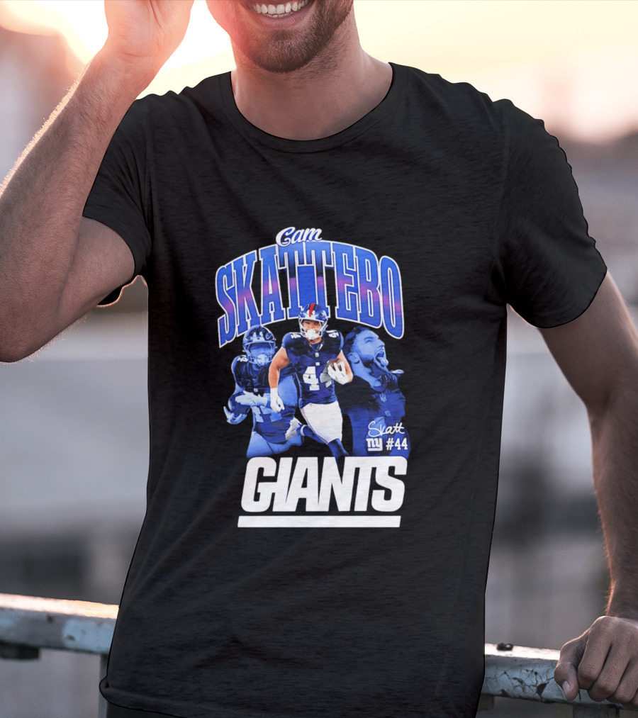 Cam Skattebo Giants #44 Triple Pic T-Shirt