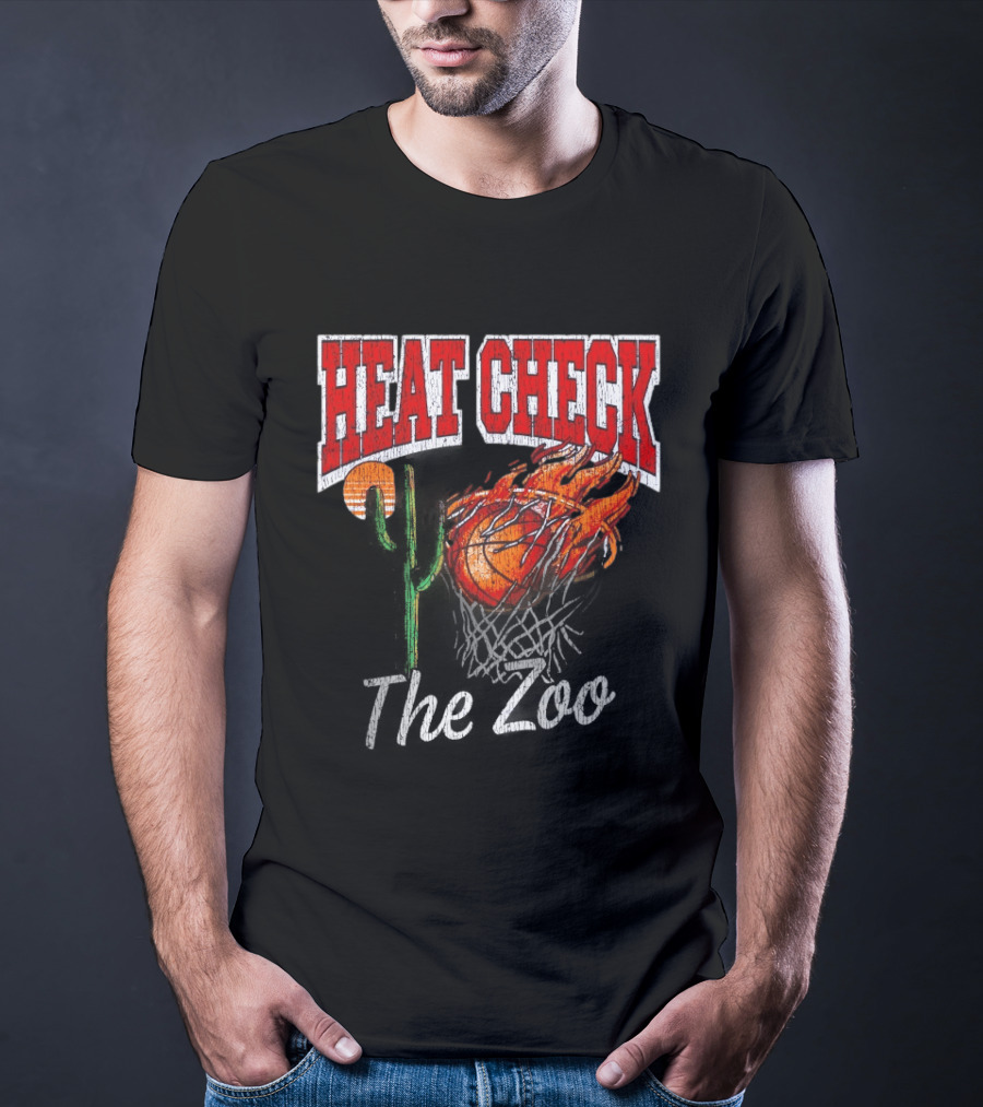 Heat Check The Zoo Flaming Basketball Cactus T-Shirt