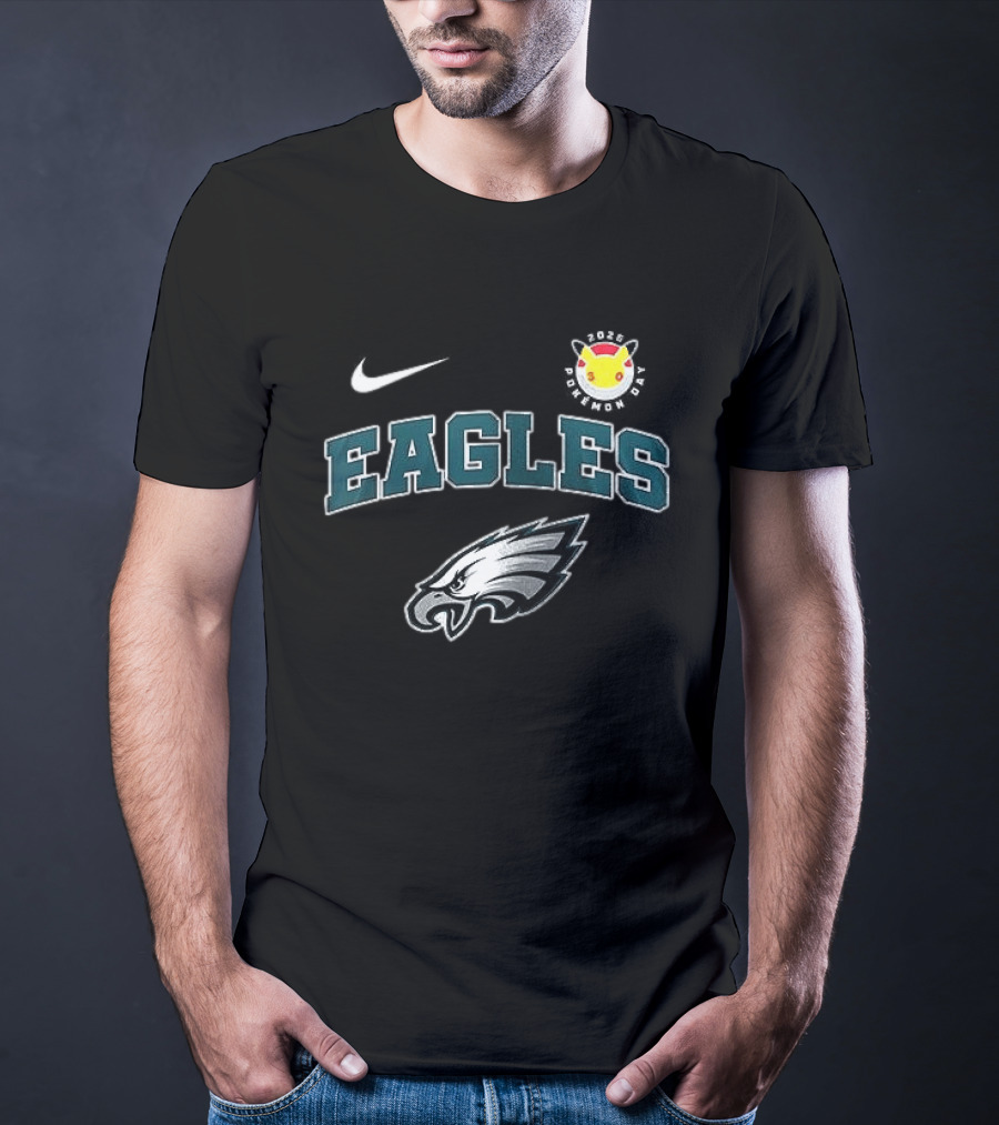 Nike Philadelphia Eagles Pikachu 30th Anniversary T-Shirt