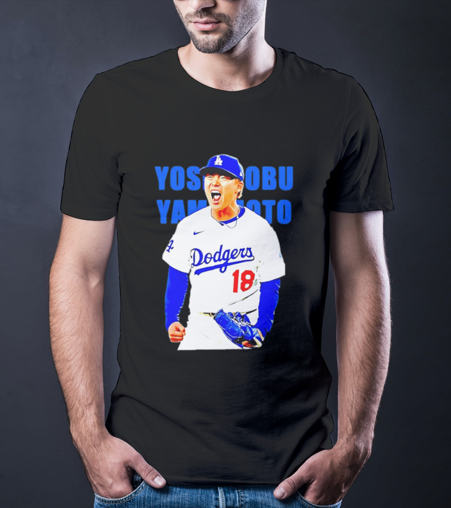 Yoshinobu Yamamoto Los Angeles Dodgers 18 Scream T-Shirt