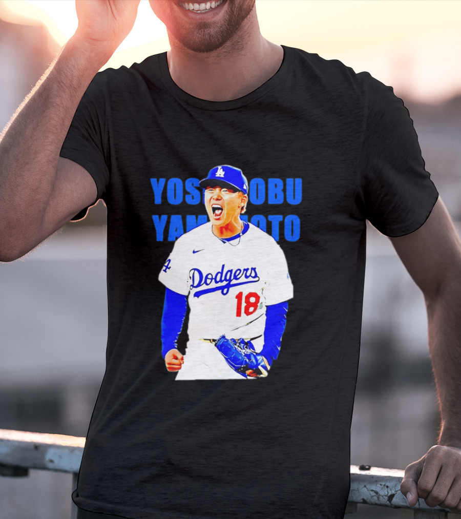 Yoshinobu Yamamoto Los Angeles Dodgers 18 Scream T-Shirt
