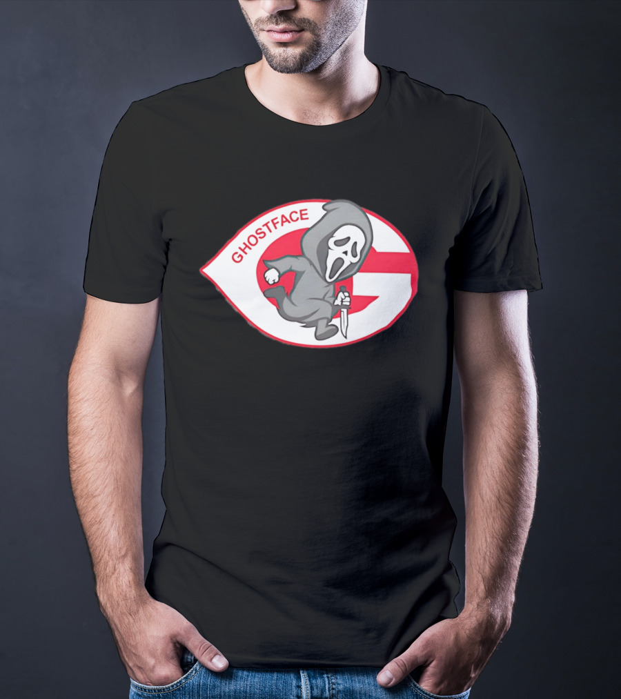 Cincinnati Reds Runnin' Ghostface Running Man T-Shirt