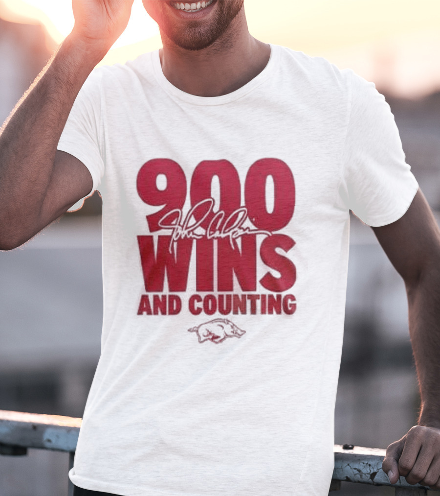 Arkansas Razorbacks Basketball 900 Wins And Counting Coach John Calipari 2026 T-Shirt