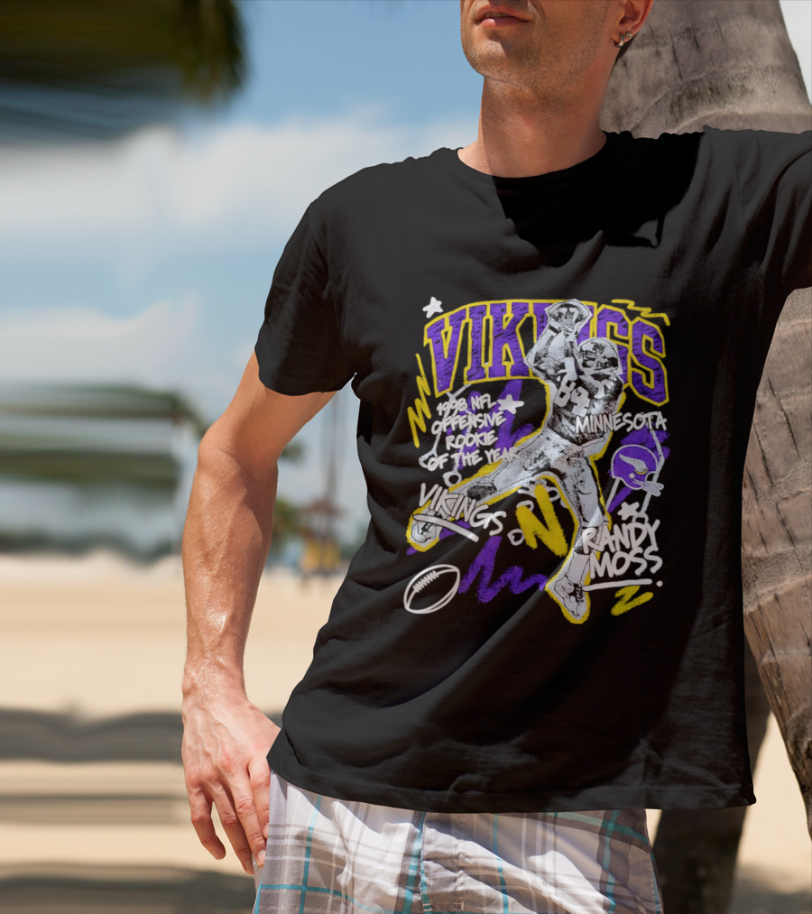 Vikings Randy Moss 1998 NFL Offensive Rookie Of The Year Minnesota T-Shirt