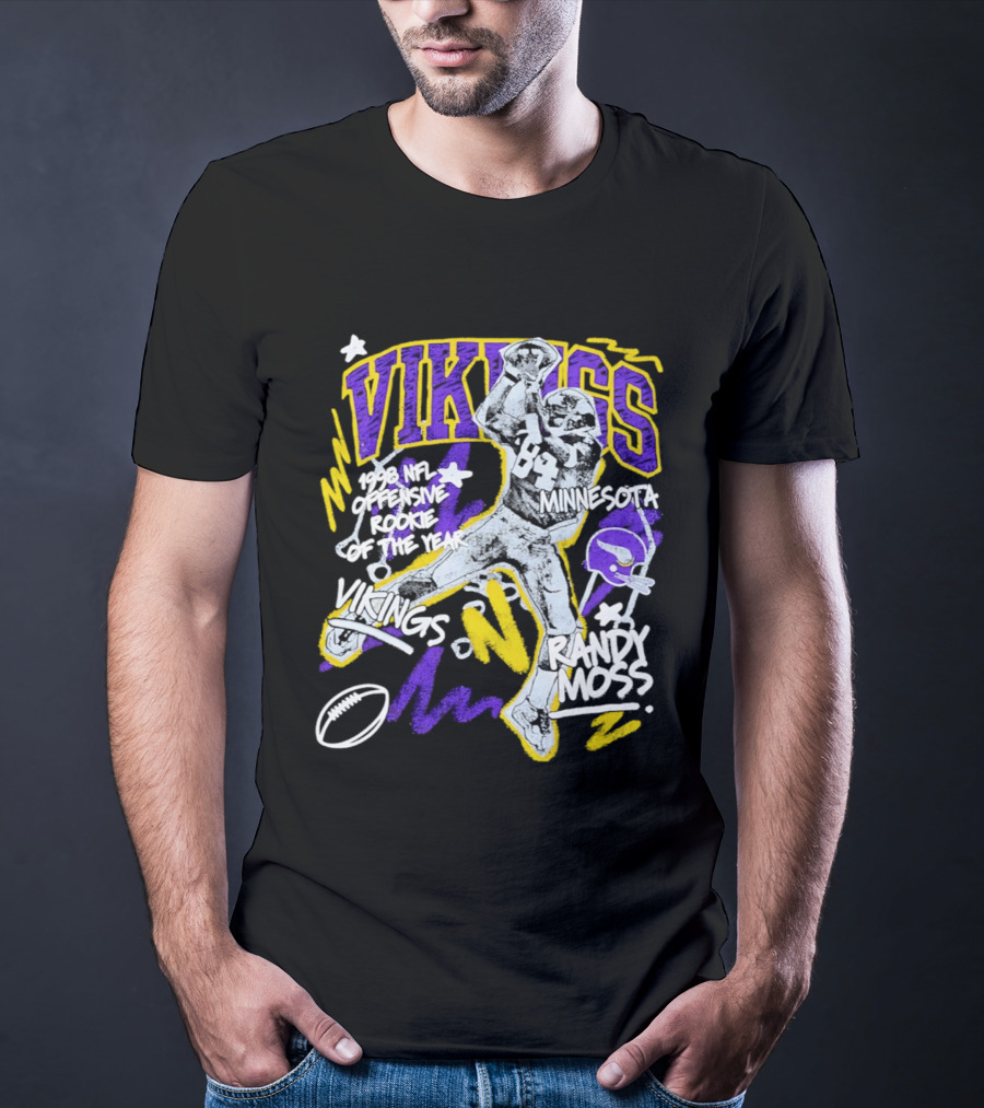 Vikings Randy Moss 1998 NFL Offensive Rookie Of The Year Minnesota T-Shirt
