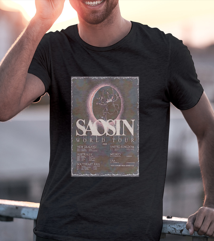 Saosin World Tour 2026 New Zealand Australia Southeast Asia UK Mexico USA Dates T-Shirt