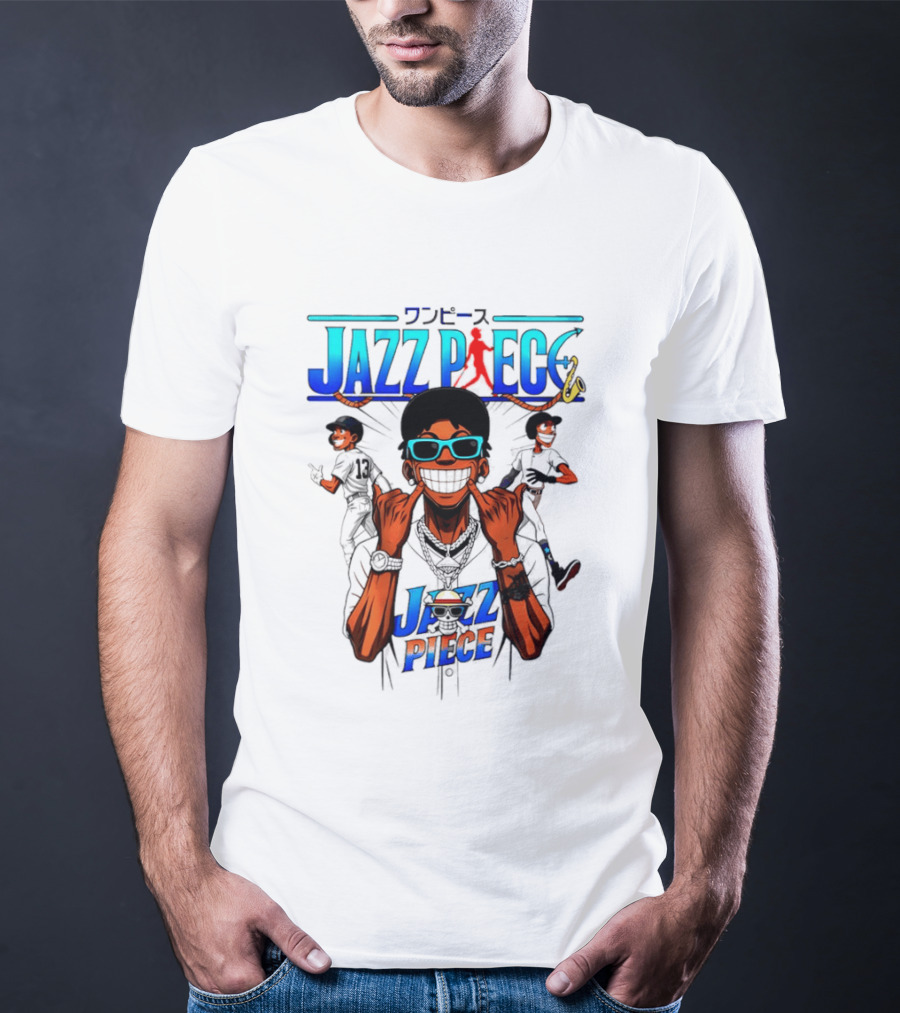 Jazz Piece Jolly Roger One Piece Hip Hop Urban Style Anime Fusion T-Shirt