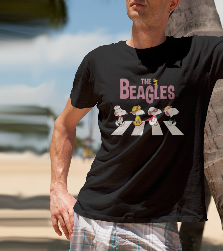 The Beagles Snoopy Woodstock Abbey Road T-Shirt