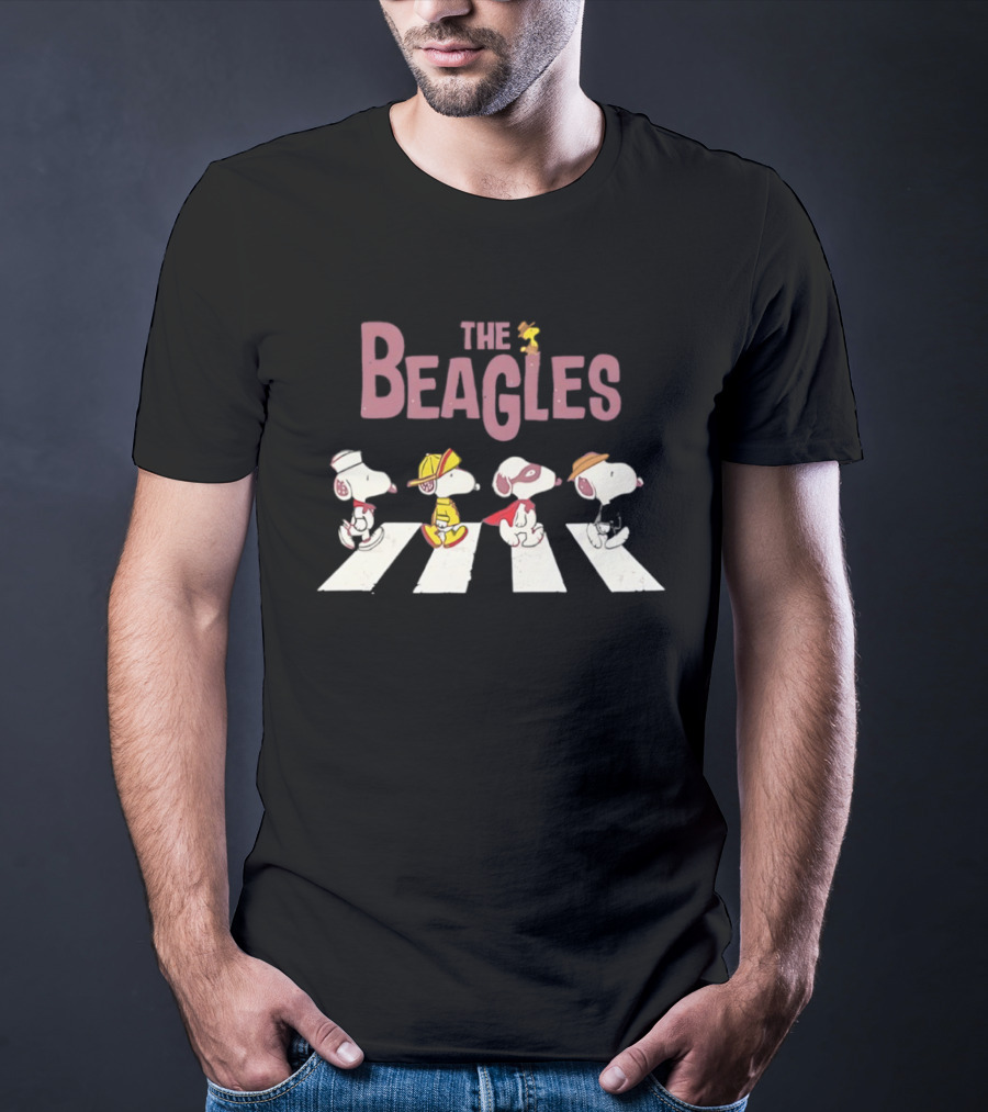 The Beagles Snoopy Woodstock Abbey Road T-Shirt