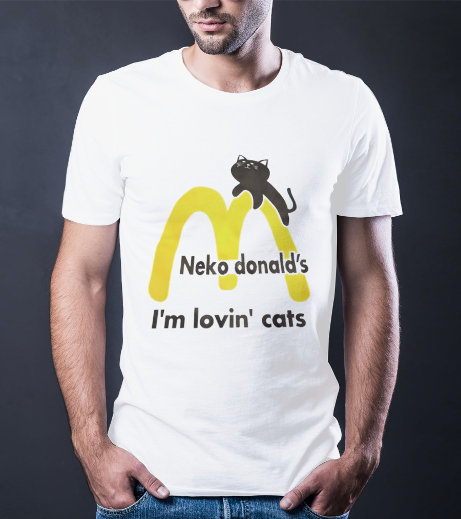 Neko Donald's I'm Lovin' Cats Black Cat Golden Arches T-Shirt