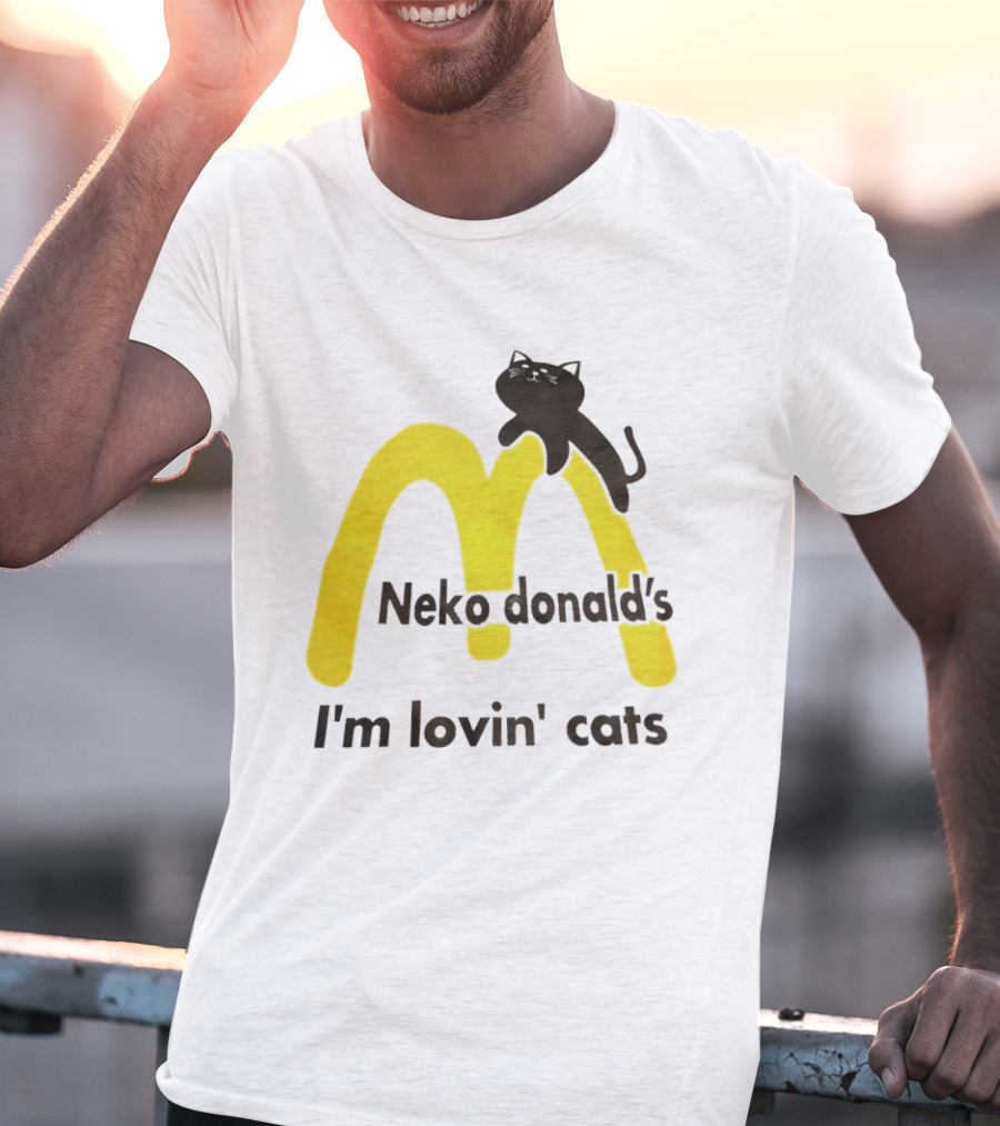 Neko Donald's I'm Lovin' Cats Black Cat Golden Arches T-Shirt