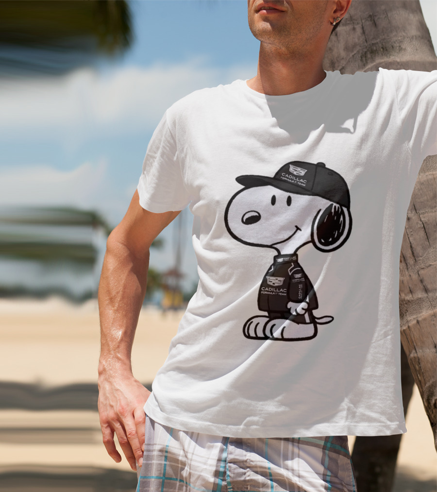Snoopy Cadillac Formula 1 Team Racing Outfit T-Shirt