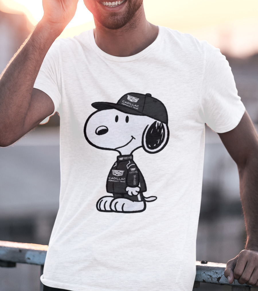 Snoopy Cadillac Formula 1 Team Racing Outfit T-Shirt