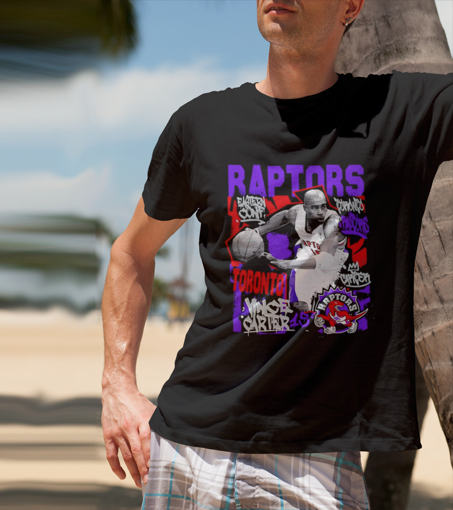 Toronto Raptors Vince Carter Chalked Up Player 15 Paint T-Shirt