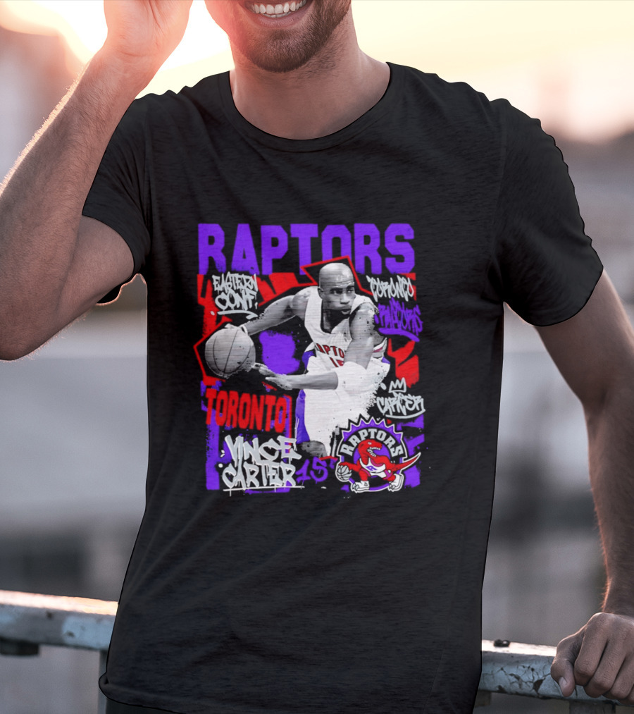 Toronto Raptors Vince Carter Chalked Up Player 15 Paint T-Shirt