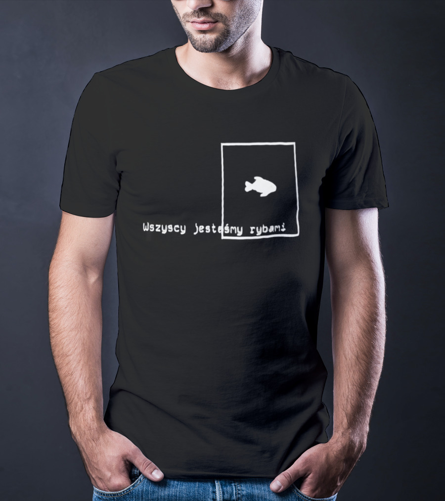 Wszyscy Jestesmy Rybami Fish Sketch Minimalist T-Shirt