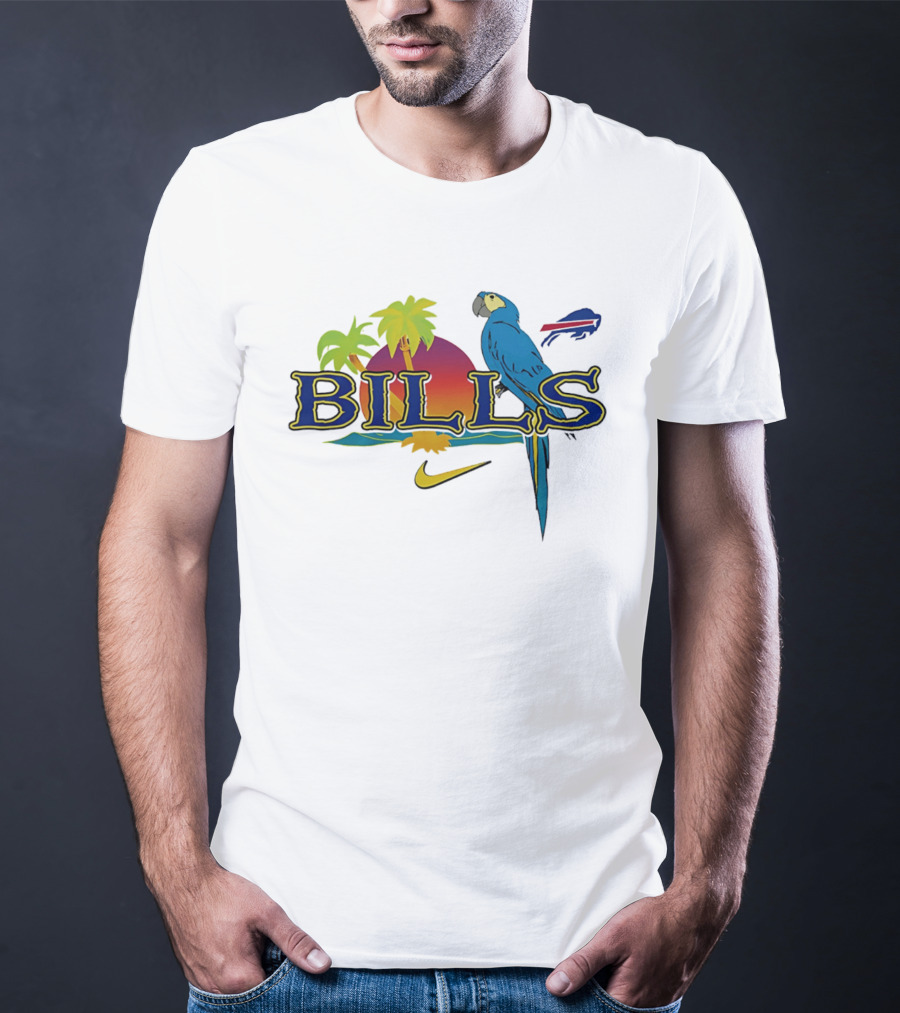 Buffalo Bills Parrot Tropical Vibes With Nike And Palm Trees T-Shirt