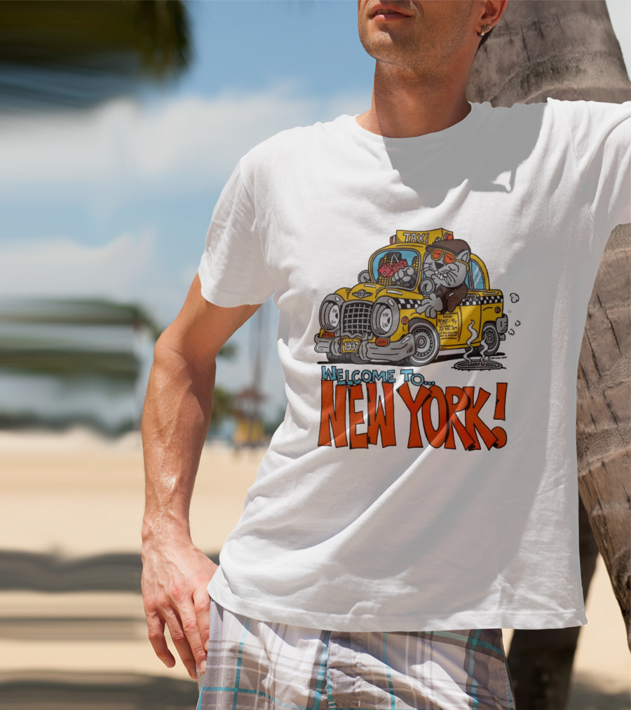 Welcome To New York Taxi Cat Adventure 1937 T-Shirt