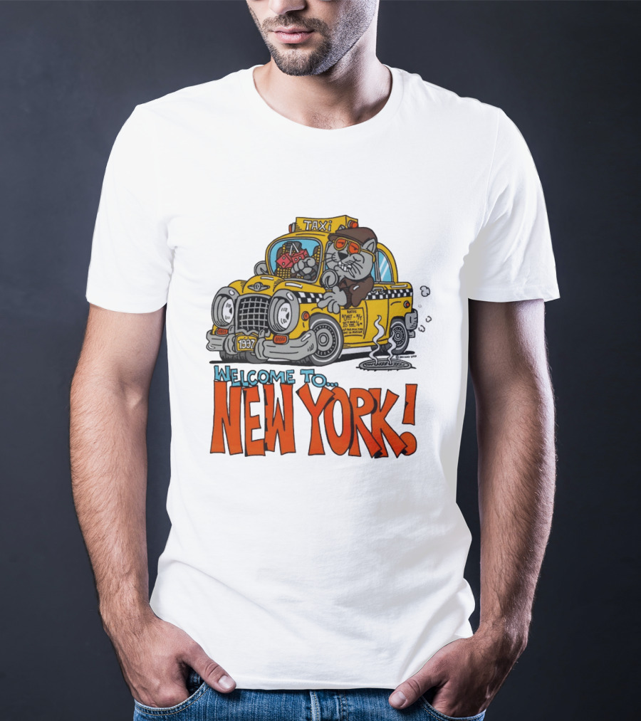 Welcome To New York Taxi Cat Adventure 1937 T-Shirt