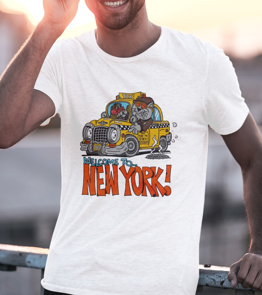 Welcome To New York Taxi Cat Adventure 1937 T-Shirt