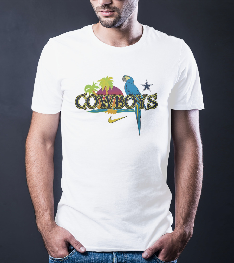 Cowboys Tropical Sunset Parrot Nike Star T-Shirt