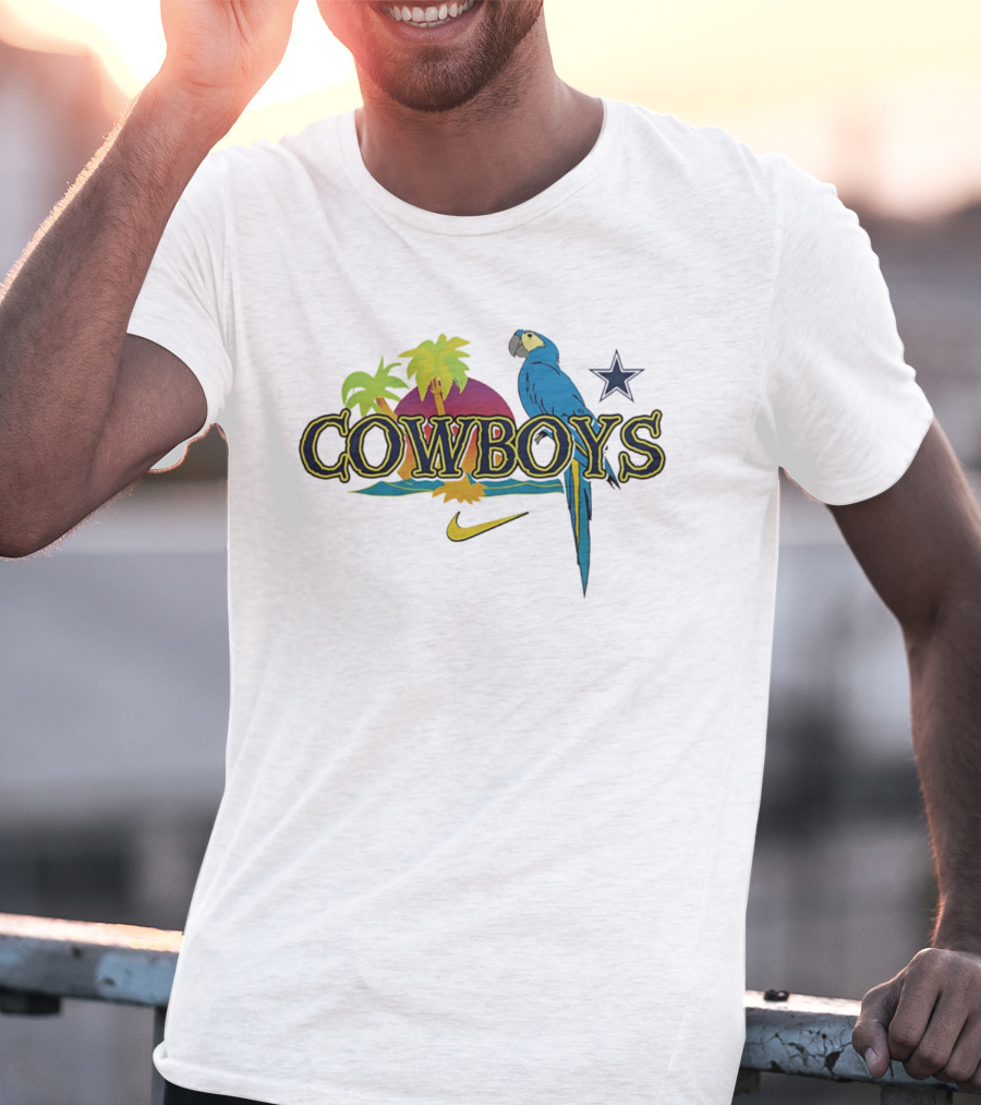 Cowboys Tropical Sunset Parrot Nike Star T-Shirt