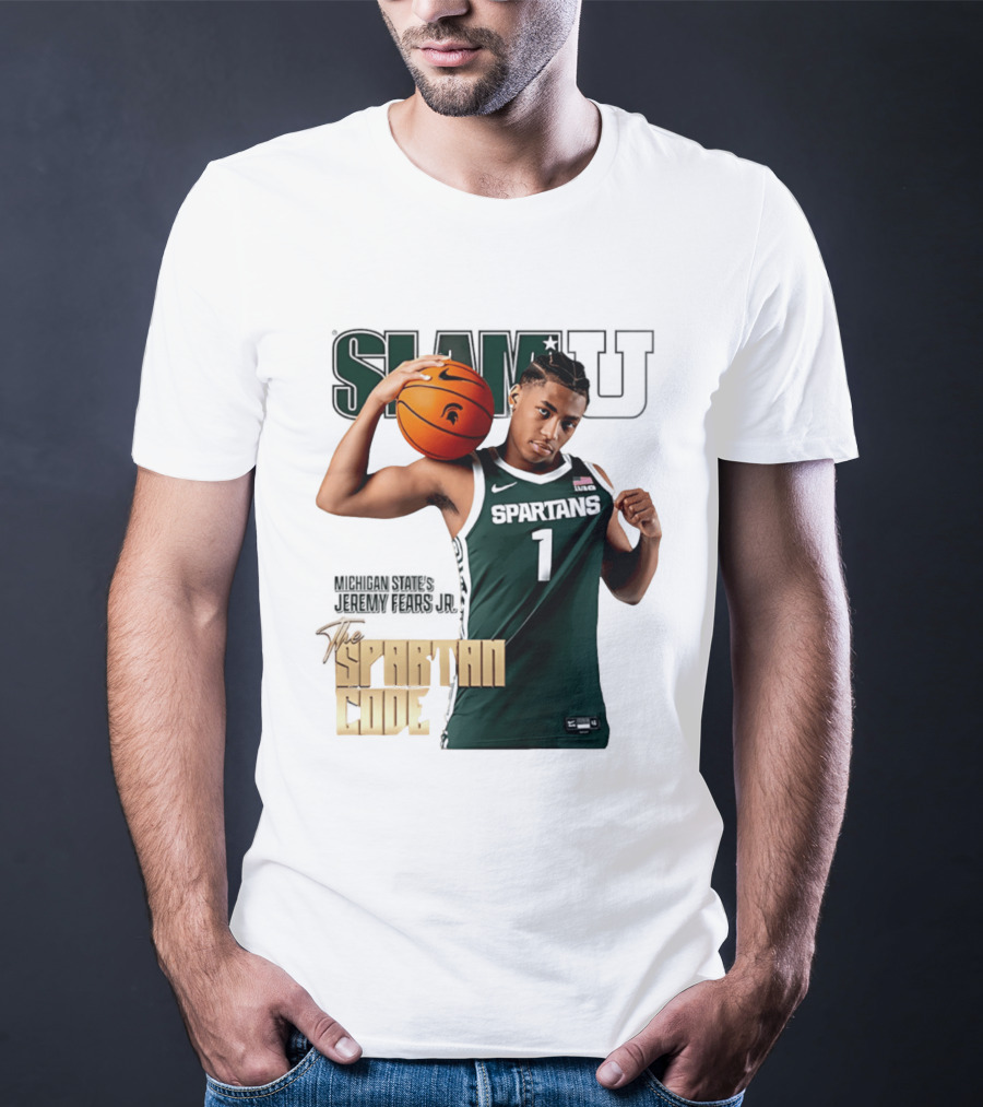 SlamU Jeremy Fears Jr Spartans The Spartan Code Michigan State T-Shirt