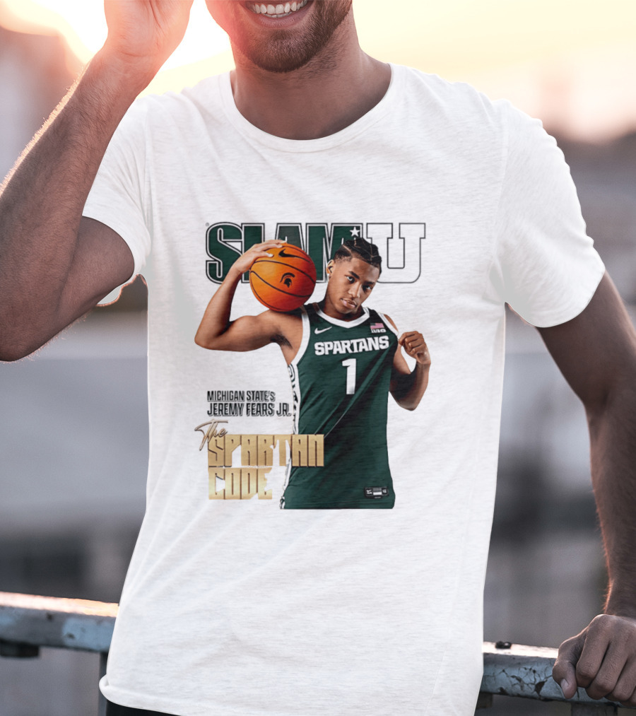 SlamU Jeremy Fears Jr Spartans The Spartan Code Michigan State T-Shirt