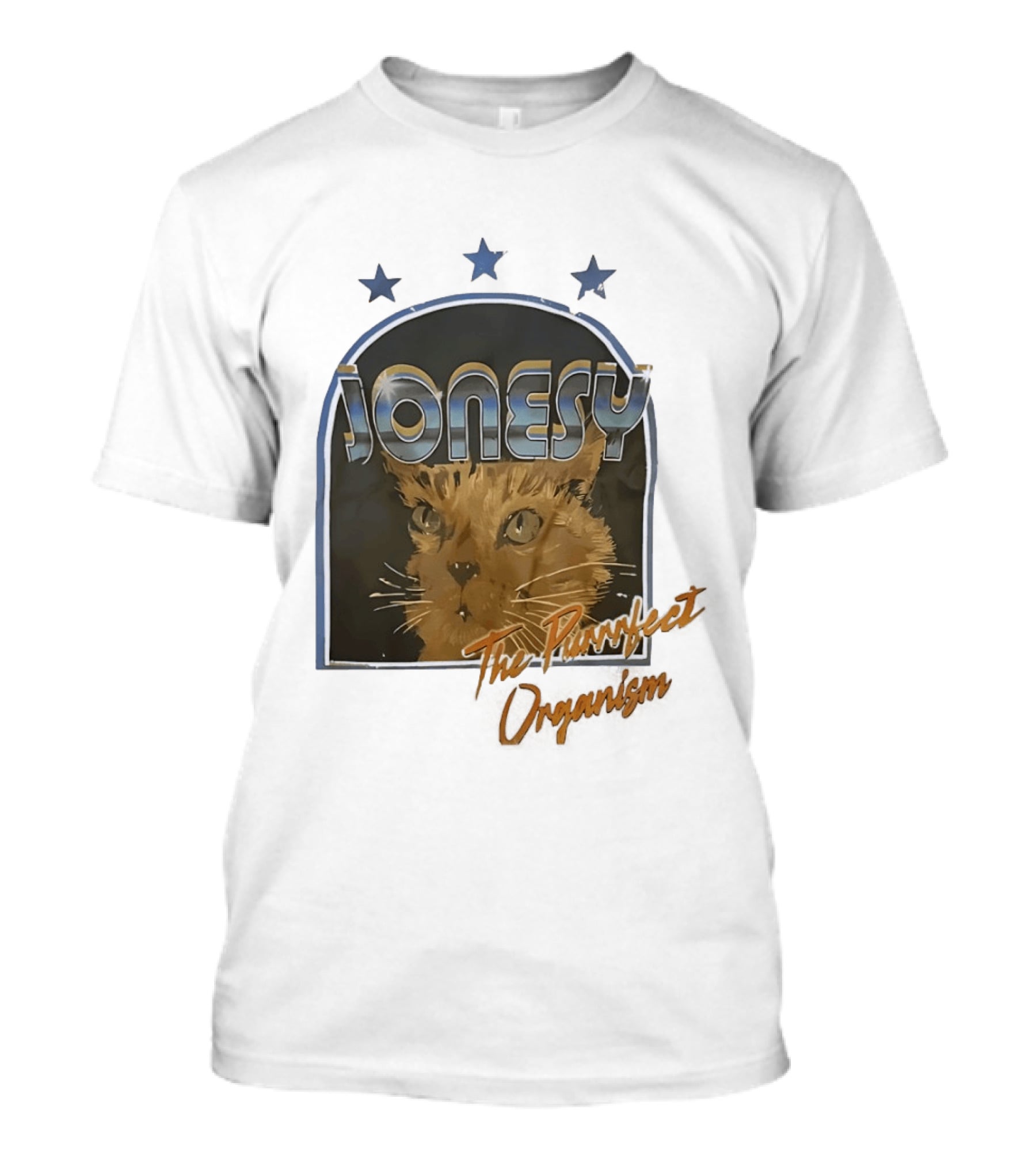 Jonesy The Purrfect Organism Cat Face Three Stars T-Shirt